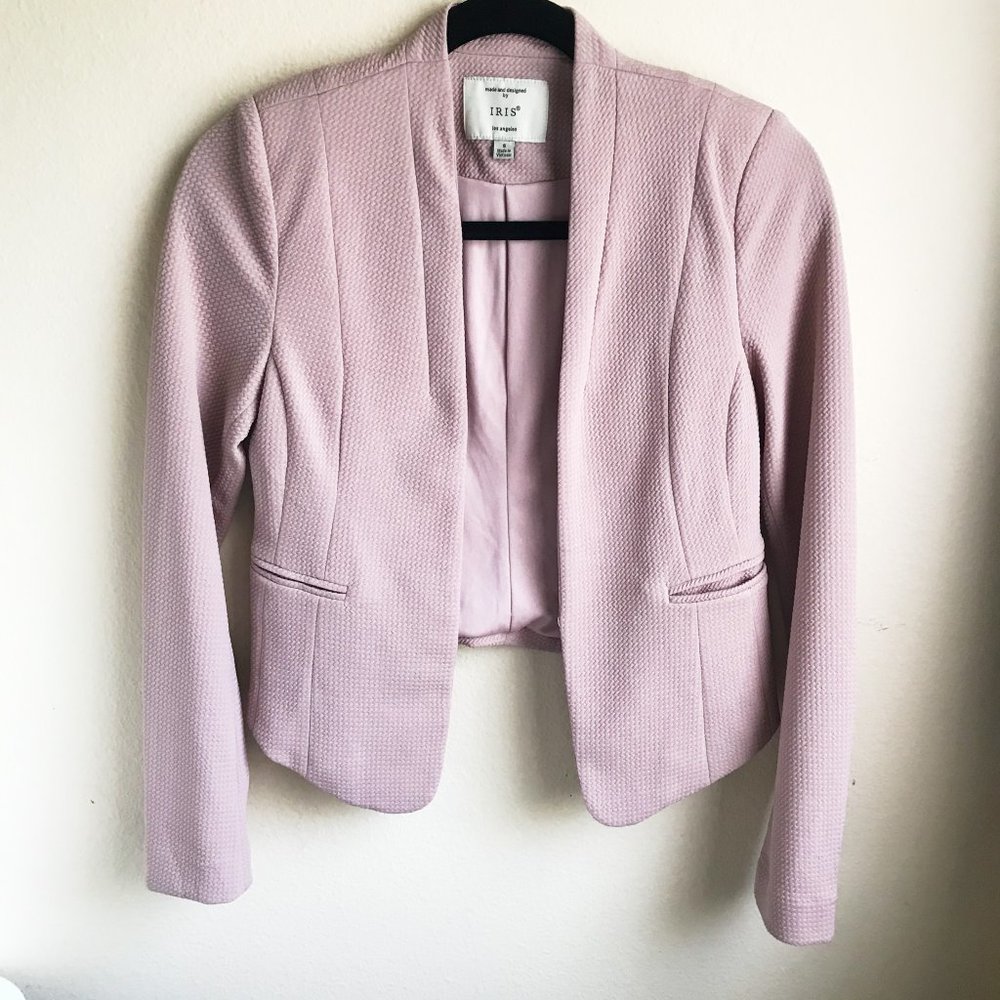 Iris Los Angeles Cropped Blazer | Dusty Pink Jacket | Size Small